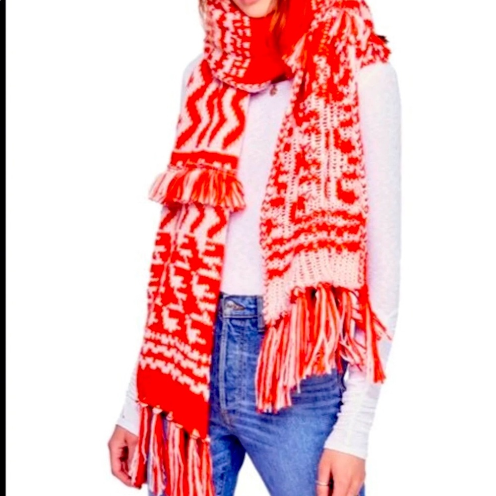 NWT free people mile high fringe scarf